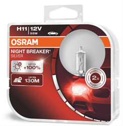 Лампа 12V H11 55W PGJ19-2 +100% бокс (2шт.) Night Breaker Silver OSRAM 64211NBS-HCB OSRAM