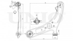 Рычаг подвески поперечный передний нижний левый SSP-40092 UNIO