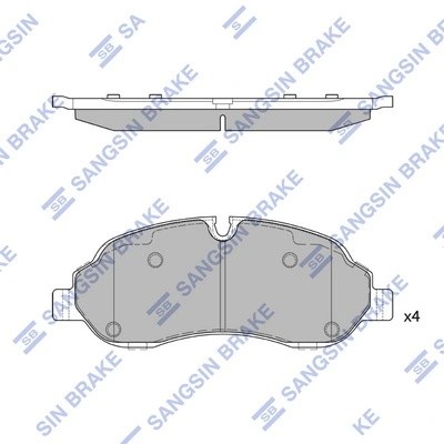 Колодки передние FORD TRANSIT 2013-, TOURNEO/TRANSIT CUSTOM 2012- SP2583 SP2583 SANGSIN