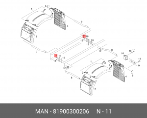 Винт с цилиндрической головкой M14X1,5X4 MAN 81900300206 MAN
