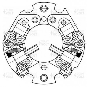 Узел щеточный стартера для а/м Mitsubishi Outlander 02-/Galant 96- 2.0i/2.4i 2 щ VBS 1101 START VOLT