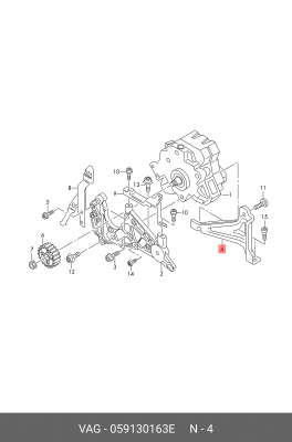 кронштейн радиатора ТНВД!\ Audi A6 4F2 059130163E VAG