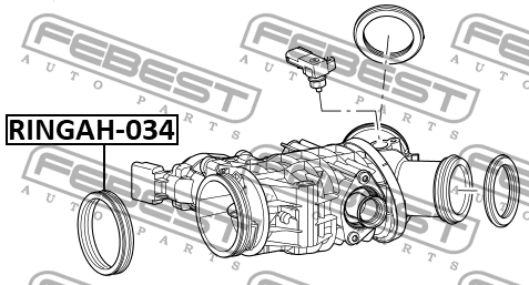 Кольцо уплотнительное корпуса дроссельной заслонки LAND/RANGE ROVER SPORT 10-13  RINGAH-034 FEBEST