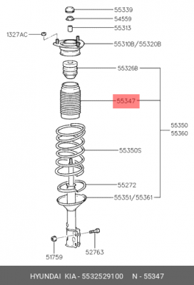 Пыльник амортизатора заднего 55325-29100 HYUNDAI KIA