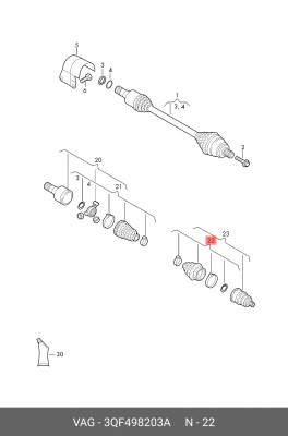 ПЫЛЬНИК ШАРНИРА С УСТАНОВОЧНЫМИ ЭЛЕМЕНТА 3QF498203A 3QF498203A 3QF498203A VAG