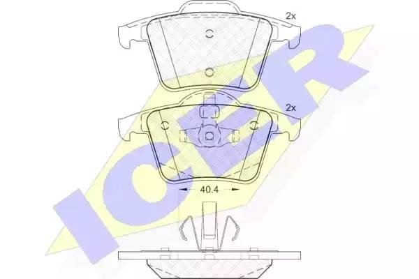 181612 колодки дисковые задние !\ Volvo XC90 2.5iT/3.0i T6/2.4 D5 02> 181612 ICER