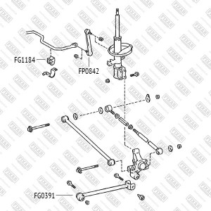 тяга стабилизатора заднего!\ Toyota Carina E/Corolla 87> FP0842 FIXAR