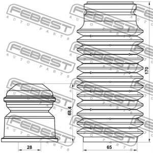Пыльник передн амортизатора с отбойником комплект FORD MONDEO GE 2000-2007 FDSHB FDSHB-MONIIIF-KIT FEBEST