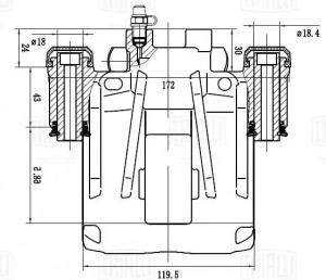 Суппорт торм. для а/м Fiat Ducato (Sollers-RUS) (02-) (230, 244) зад. прав. d=46 CF162162 TRIALLI