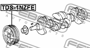 Шкив коленвала 1NZFE TOYOTA YARIS KSP90/NLP90/NSP90/SCP90/NCP90 05-11 TDS-1NZFE TDS-1NZFE FEBEST