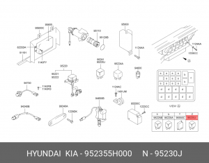 Реле HYUNDAI HD65,72,78,County OE 952355H000 HYUNDAI KIA