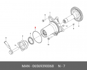 Круглое уплотнение 108X3N-FPM1-70-GN-GLE 06569390068 MAN