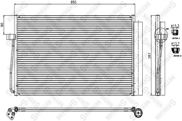 радиатор кондиционера!\ BMW E60/E61/E65 2.5D-4.0D 02> 10-45404-SX STELLOX