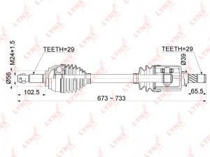 Привод в сборе передний L подходит для NISSAN Murano(Z50) 3.5 03-08 CD-1104 CD-1104 LYNXAUTO