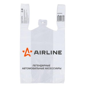 ADPB006 Пакет-майка фирменный AIRLINE, ПНД 16 мкм (28x50+14 см), белый (ADPB006) ADPB006 AIRLINE