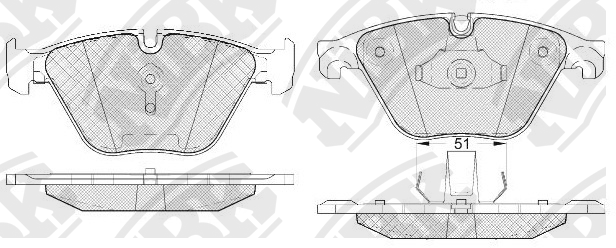 Колодки тормозные BMW 5 (F10) передние (4шт.) NIBK PN0512 NIBK