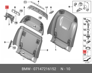 07147216152 Глухая заклепка !AL-A2 \BMW 5' F07 GT, LCI, F10, F11, F18, F90 M5, G 07 14 7 216 152 BMW