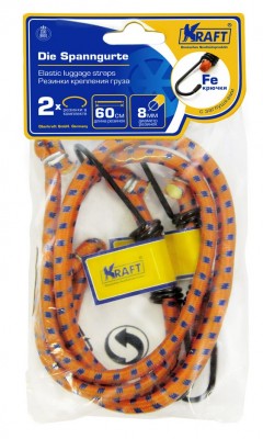 Жгут крепления груза эластичный 0.6мх8мм (2шт.) KRAFT KT860000 KRAFT