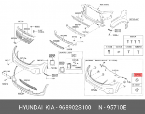 Датчик парковки HYUNDAI Santa Fe (12-) OE 968902S100 HYUNDAI KIA