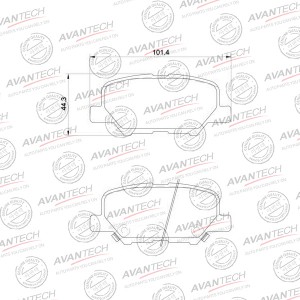 Колодки тормозные дисковые Avantech задние  (противоскрипная пластина в компл.) AV4405 AVANTECH