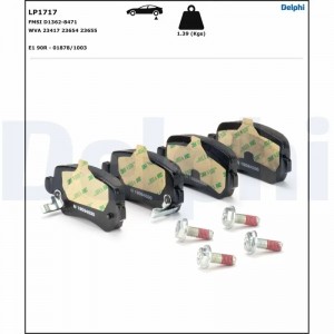 LP1717 колодки дисковые з.\ Opel Astra 1.8-2.2DT/Zafira 2.2i/DTi 01> LP1717 DELPHI