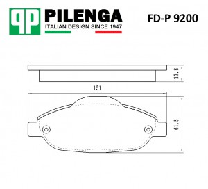 Колодки тормозные дисковые PEUGEOT 308, 3008 FD-P9200 FDP9200 PILENGA