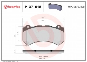 Колодки тормозные P37018 P37018 BREMBO