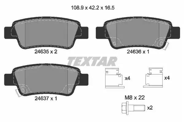 Колодки тормозные HONDA CR-V 3 (07-) задние (4шт.) TEXTAR 2463501 TEXTAR
