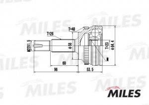 ШРУС наружный TOYOTA COROLLA 1.3 92-97 (с ABS) (GKN 305308) GA20473 GA20473 MILES