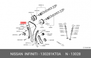 ЦЕПЬ ПРИВОДА ГРМ 13028-1KT0A 13028-1KT0A NISSAN