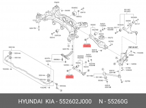 Болт KIA Borrego (08-) сход-развала регулировочный OE 552602J000 HYUNDAI KIA