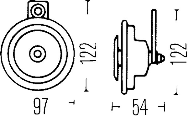 сигнал звуковой ! электрич. 24V-335HZ FI 122ММ (ВЧ)\ Volvo FH12 3AL002952-871 HELLA