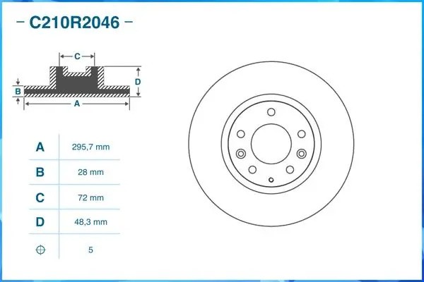 Тормозной диск передний C210R2046 C210R2046 CWORKS