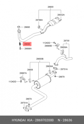 Пружина KIA Cerato (08-),Soul (08-) крепления глушителя OE 2869702000 HYUNDAI KIA