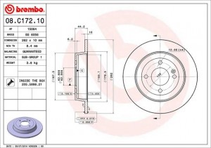Диск тормозной 08.C172.10 08C17210 BREMBO