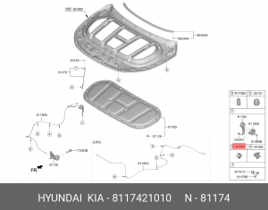 фиксатор держателя капота!\ Hyundai 8117421010 HYUNDAI