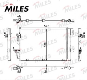 Радиатор кондиционера (паяный) OPEL ASTRA H / ZAFIRA B 1.4-2.2 04-) ACCB008 ACCB008 MILES