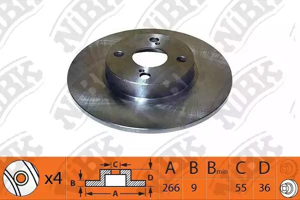 Диск тормозной TOYOTA Corolla (87-01) задний (1шт.) NIBK RN1228 NIBK