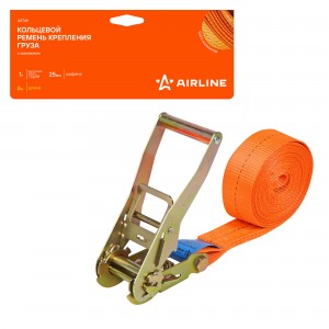 Ремень крепления груза (6 м) 1 т "AIRLINE" (с храповиком, кольцевой) AST49 AIRLINE