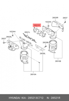 Прокладка коллектора выпускного 285213C712 HYUNDAI KIA