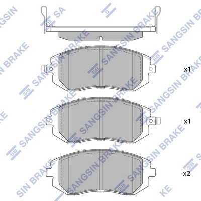 Колодки тормозные SUBARU FORESTER 01-/IMPREZA 01-/LEGACY 98- передние SP1367 SP1367 SANGSIN