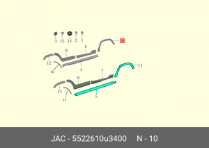 Накладка МОСКВИЧ 3 JAC JS4 крыла переднего левого OE 5522610U3400 JAC