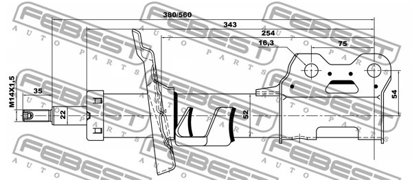 Амортизатор передн правый CHEVROLET TRACKER 2013-17 18110-001FR 18110-001FR FEBEST