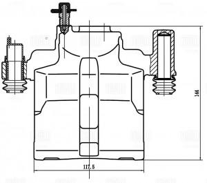 Суппорт торм. Mazda 6 (02-) перед. прав. d=57мм (для диска 24мм) (CF 203302) CF 203302 TRIALLI