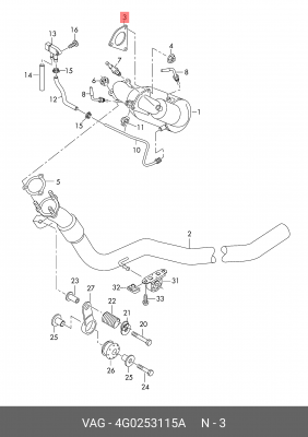 прокладка выхлопной системы!\ Audi A4/A5/A6 10>, Volkswagen Touareg 11> 4G0 253 115 A VAG