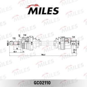 Привод в сборе правый RENAULT LAGUNA I 1.8-2.0 95-01 (ABS) (GKN 302907) GC02110 GC02110 MILES