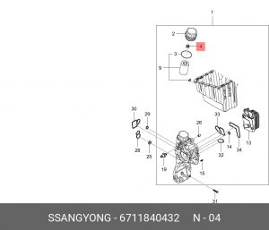 Клапан SSANGYONG Actyon (10-/12-) (D20F,G20D) перепускной масляного фильтра OE 6711840432 SSANG YONG
