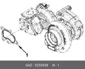 Прокладка выпускного патрубка турбины Cummins ГАЗ (5) 5255538 GAZ GAZ