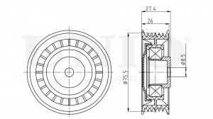 Ролик натяжной приводного ремня TNS-10132 UNIO