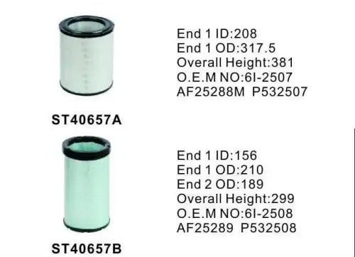 Фильтр воздушный ST40657AB PR4507KIT A5562S AF25288M + AF25289M 6I2507+6I2508 ST ST40657AB STAL